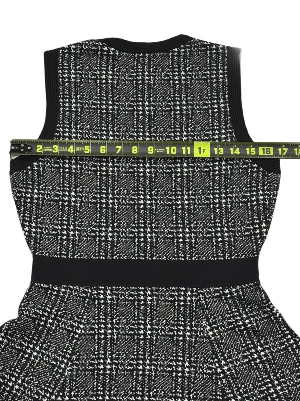 Kate ♠️ Spade "Out West" Mod Plaid Sweater Dress NWT Small Black White Wool NWT - Picture 7 of 10